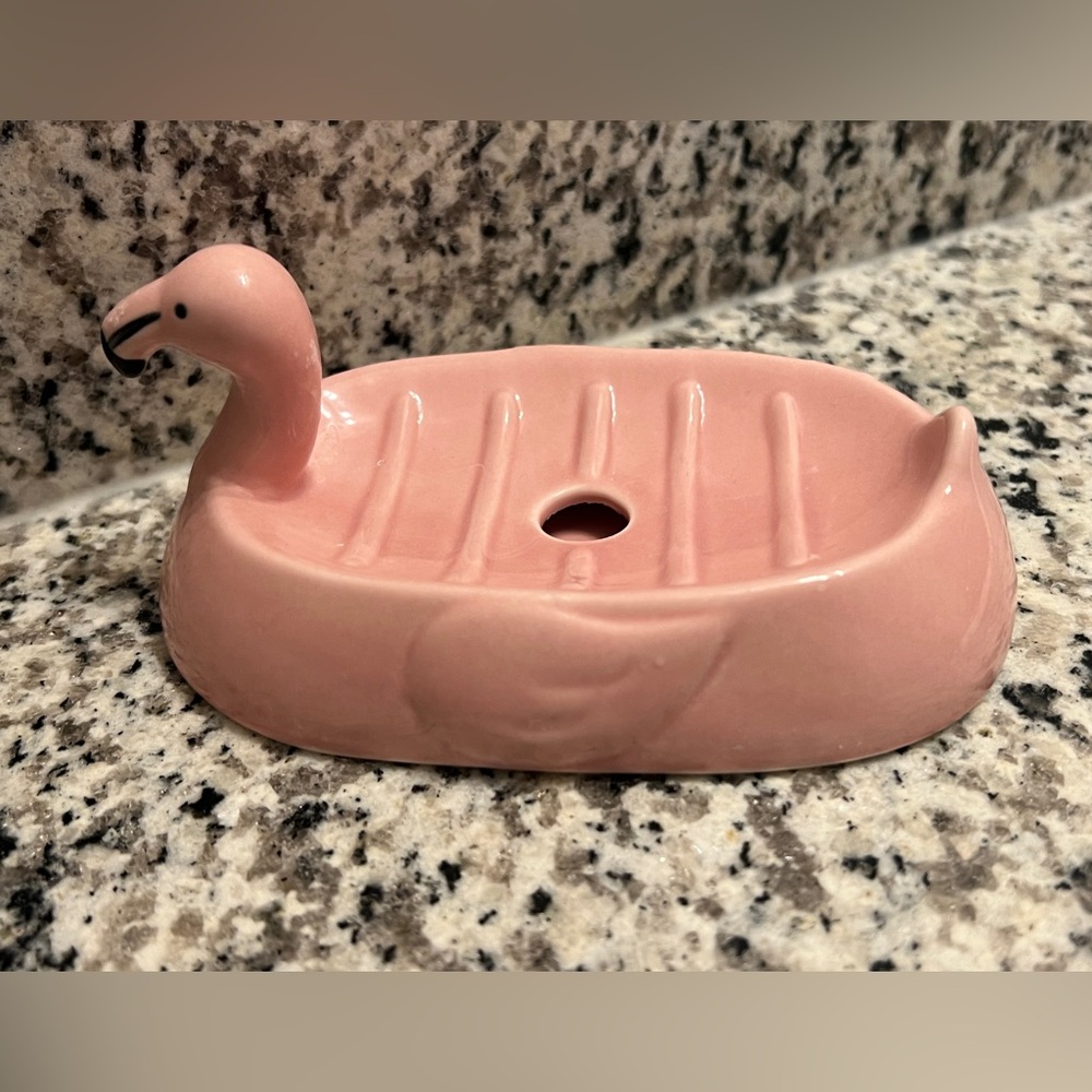 Ceramic Flamingo Soap Dish - Pink